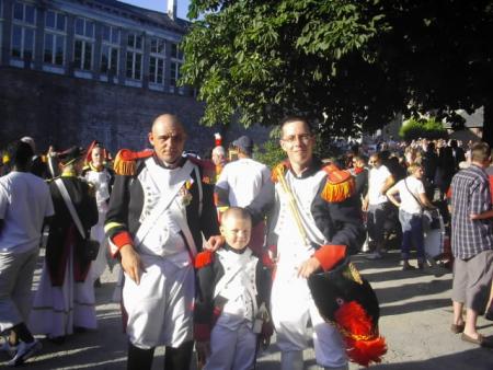 Lucas, son papa et son parrain